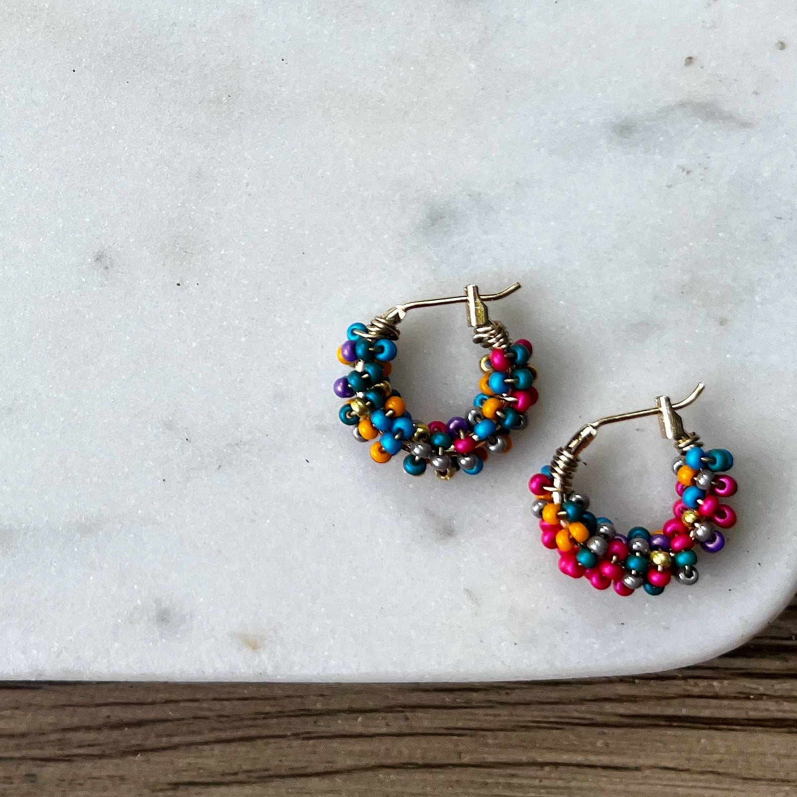 Bijou! Beaded Hoops